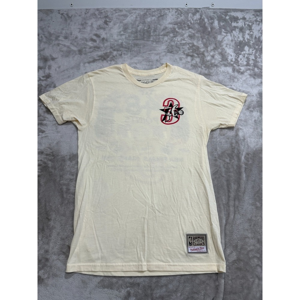 Allen Iverson Philadelphia 76ers T-Shirt Mens Size Small Cream 2001 Finals NWOT - Picture 1 of 9